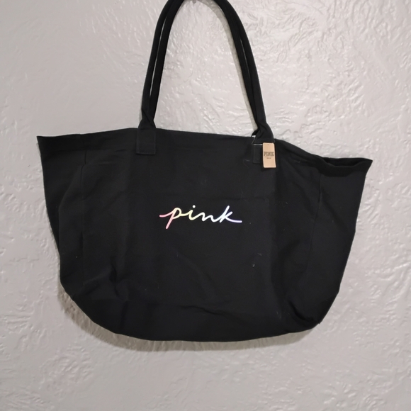 PINK Victoria's Secret Black Tote Bag - Picture 1 of 9